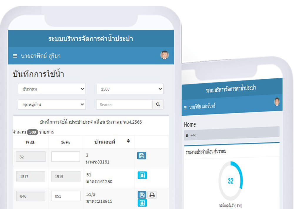 ระบบบริหารจัดการค่าน้ำประปา อบต.ปากตม